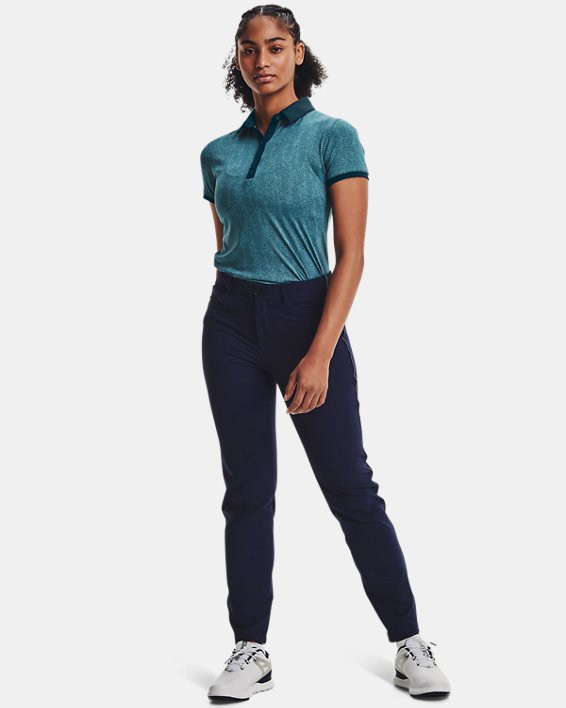 Women's UA Zinger Printed Short Sleeve Polo, Blue, pdpMainDesktop image number 2